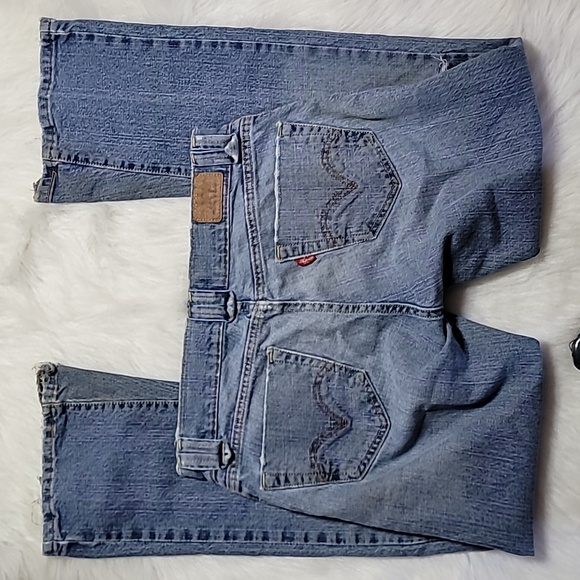 SOLD! Vintage Levi's 504 Slouch Flare Super Distressed/Destroyed Jeans - Picture 3 of 12